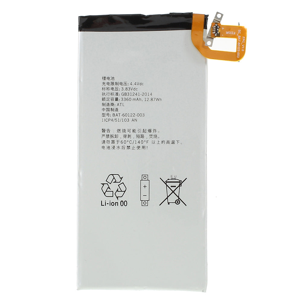 For BlackBerry Priv 3.83V 3360mAh Li-ion Polymer Battery Part (Encode: BAT-60122-00) (without Logo)