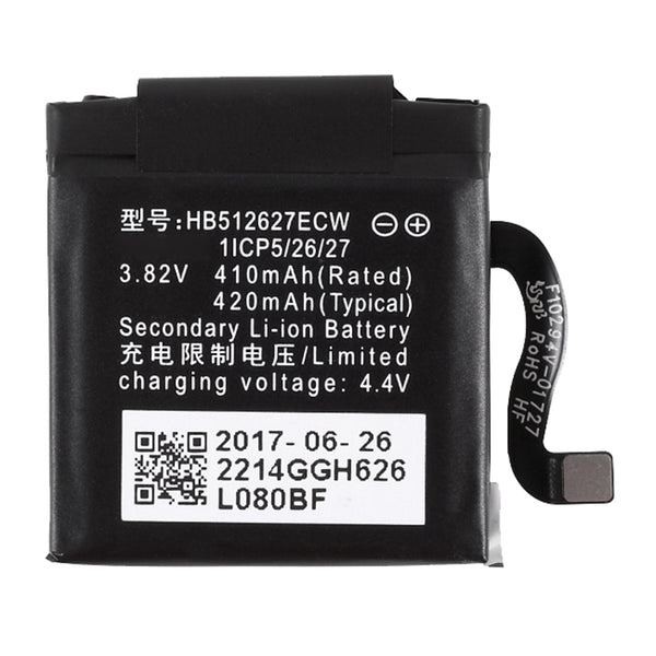 For Huawei Watch 2 Pro 3.85V 410mAh Li-ion Polymer Battery Part (Encode: HB512627ECW) (without Logo)