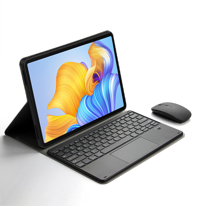 For Honor Pad 8 Anti-Scratch Protective Case with Bluetooth Keyboard Shockproof Genuine Leather Stand Cover
