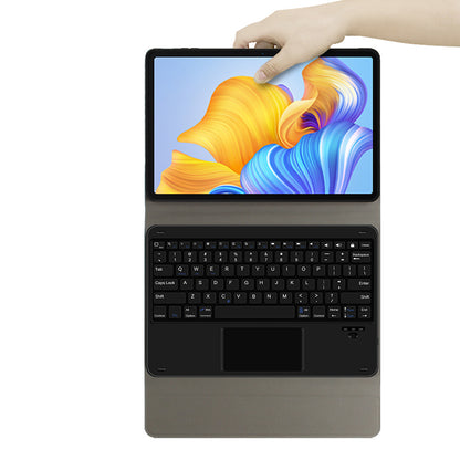 For Honor Pad 8 Anti-Scratch Protective Case with Bluetooth Keyboard Shockproof Genuine Leather Stand Cover