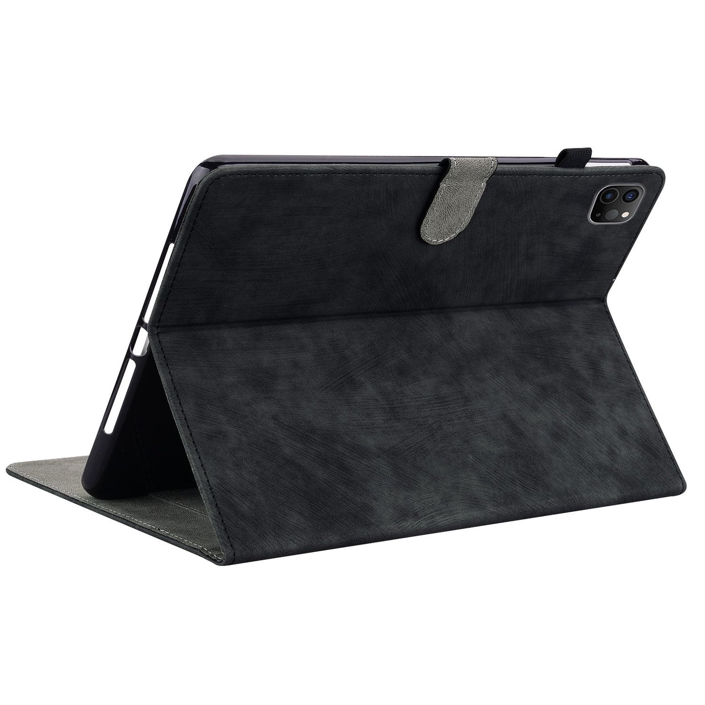 For iPad Air (2020) / (2022)  /  Pro 11-inch (2018) / (2020) / (2021) Anti-Fall Case Cute Tiger Pattern Imprinted TPU+PU Leather Cover with Stand / Card Slot, Auto Wake / Sleep Tablet Case