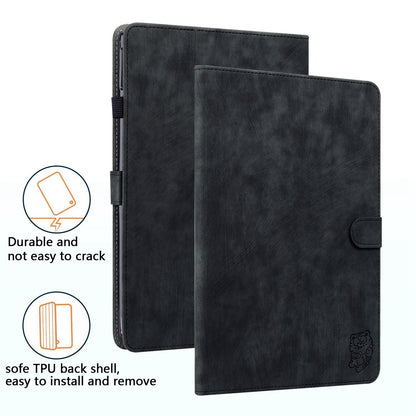 For iPad Air (2020) / (2022)  /  Pro 11-inch (2018) / (2020) / (2021) Anti-Fall Case Cute Tiger Pattern Imprinted TPU+PU Leather Cover with Stand / Card Slot, Auto Wake / Sleep Tablet Case