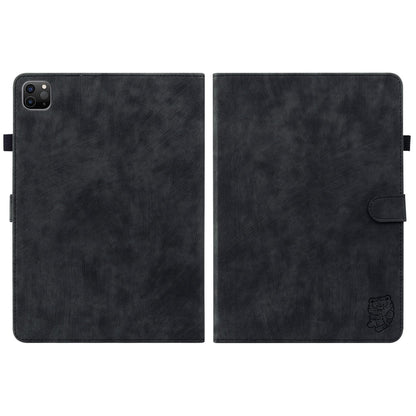 For iPad Air (2020) / (2022)  /  Pro 11-inch (2018) / (2020) / (2021) Anti-Fall Case Cute Tiger Pattern Imprinted TPU+PU Leather Cover with Stand / Card Slot, Auto Wake / Sleep Tablet Case