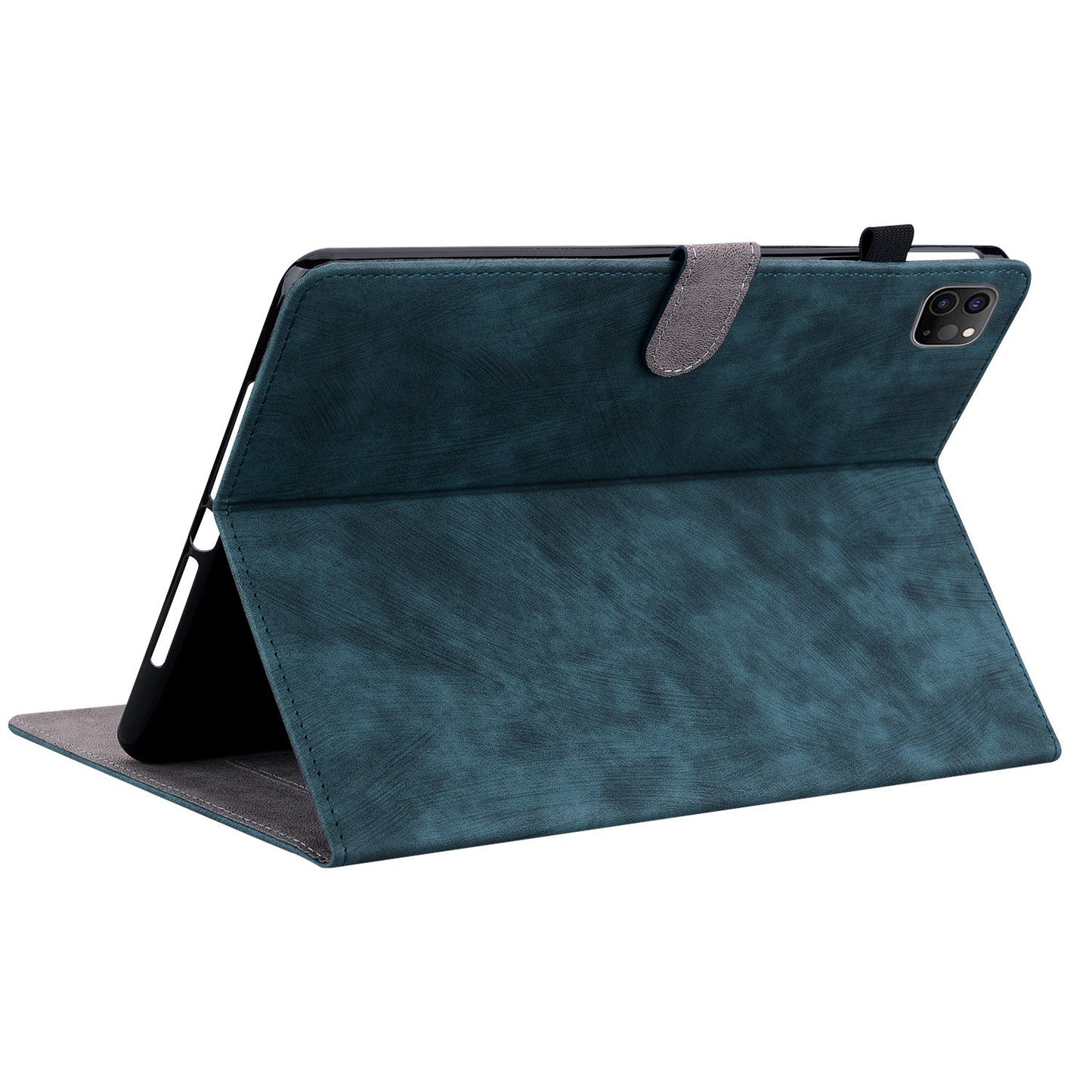For iPad Air (2020) / (2022)  /  Pro 11-inch (2018) / (2020) / (2021) Anti-Fall Case Cute Tiger Pattern Imprinted TPU+PU Leather Cover with Stand / Card Slot, Auto Wake / Sleep Tablet Case