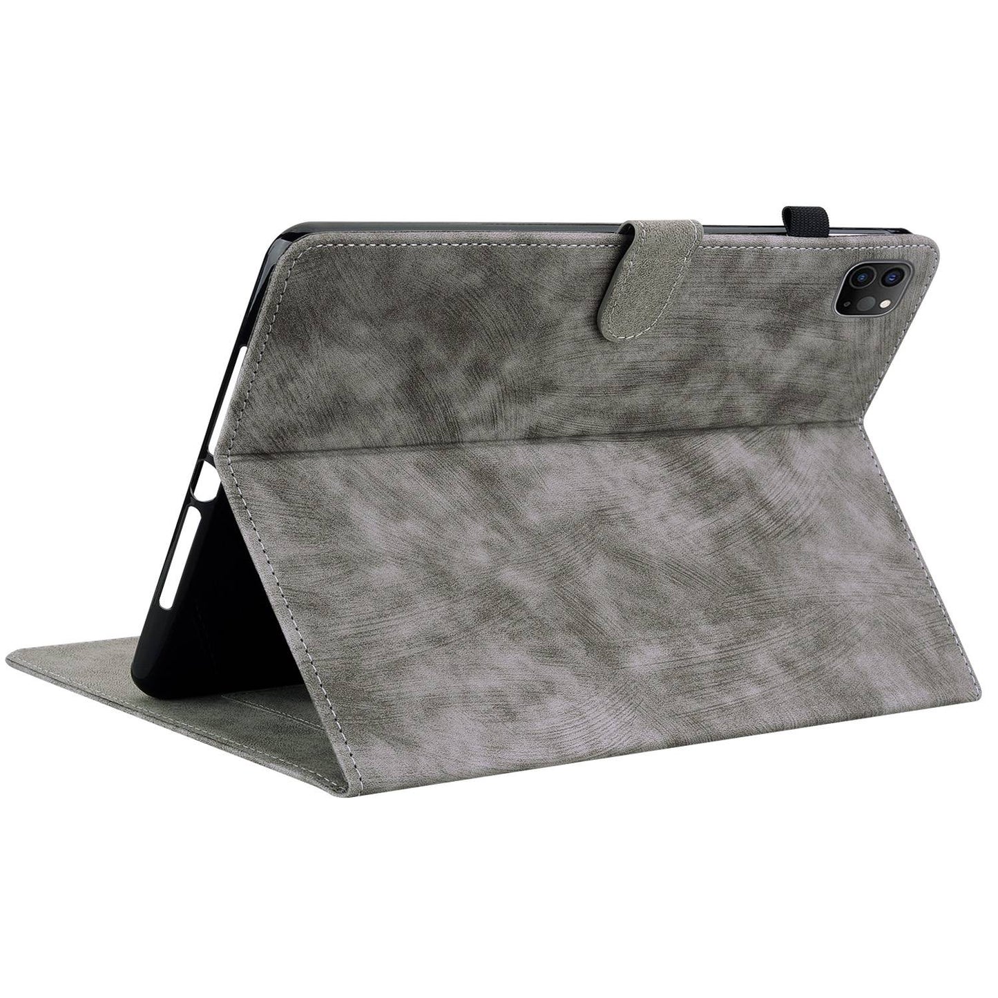 For iPad Air (2020) / (2022)  /  Pro 11-inch (2018) / (2020) / (2021) Anti-Fall Case Cute Tiger Pattern Imprinted TPU+PU Leather Cover with Stand / Card Slot, Auto Wake / Sleep Tablet Case