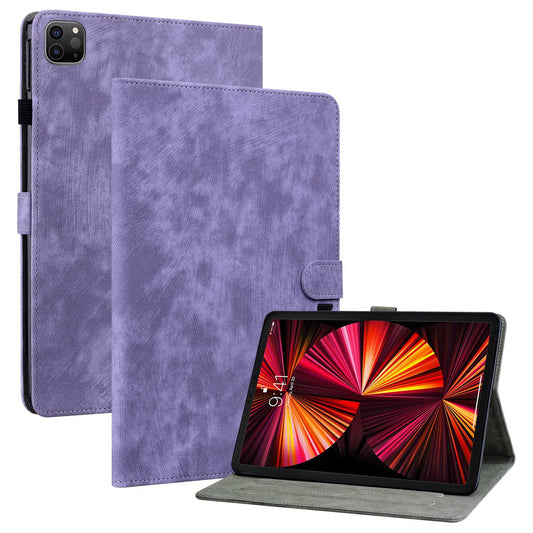 For iPad Air (2020) / (2022)  /  Pro 11-inch (2018) / (2020) / (2021) Anti-Fall Case Cute Tiger Pattern Imprinted TPU+PU Leather Cover with Stand / Card Slot, Auto Wake / Sleep Tablet Case