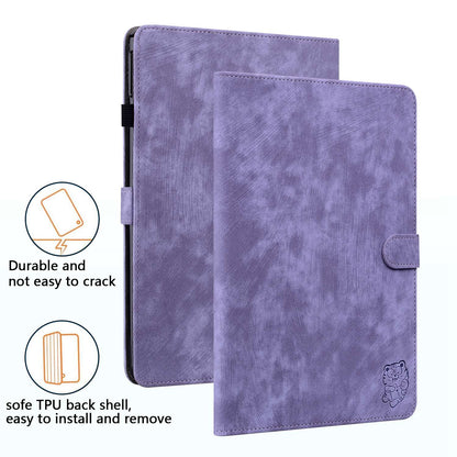 For iPad Air (2020) / (2022)  /  Pro 11-inch (2018) / (2020) / (2021) Anti-Fall Case Cute Tiger Pattern Imprinted TPU+PU Leather Cover with Stand / Card Slot, Auto Wake / Sleep Tablet Case