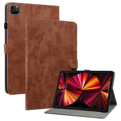 For iPad Air (2020) / (2022)  /  Pro 11-inch (2018) / (2020) / (2021) Anti-Fall Case Cute Tiger Pattern Imprinted TPU+PU Leather Cover with Stand / Card Slot, Auto Wake / Sleep Tablet Case