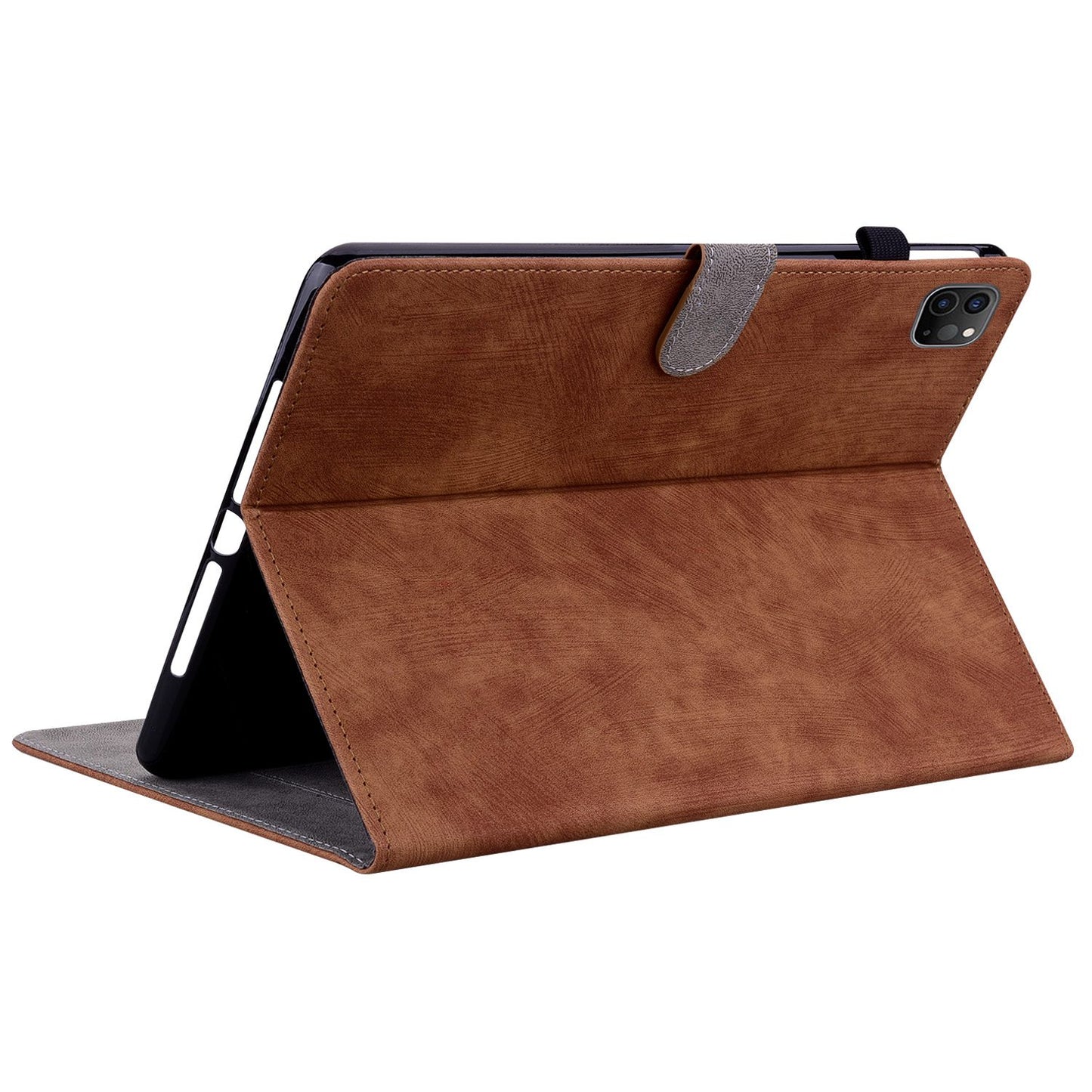For iPad Air (2020) / (2022)  /  Pro 11-inch (2018) / (2020) / (2021) Anti-Fall Case Cute Tiger Pattern Imprinted TPU+PU Leather Cover with Stand / Card Slot, Auto Wake / Sleep Tablet Case