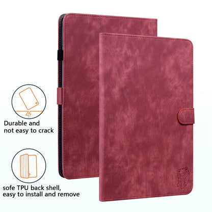 For iPad Air (2020) / (2022)  /  Pro 11-inch (2018) / (2020) / (2021) Anti-Fall Case Cute Tiger Pattern Imprinted TPU+PU Leather Cover with Stand / Card Slot, Auto Wake / Sleep Tablet Case