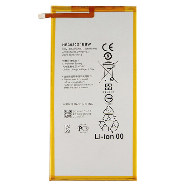 For Huawei MediaPad M1 8.0 3.8V 4650 mAh Rechargeable Li-ion Battery Replacement Part (Encode: HB3080G1EBW) (without Logo)