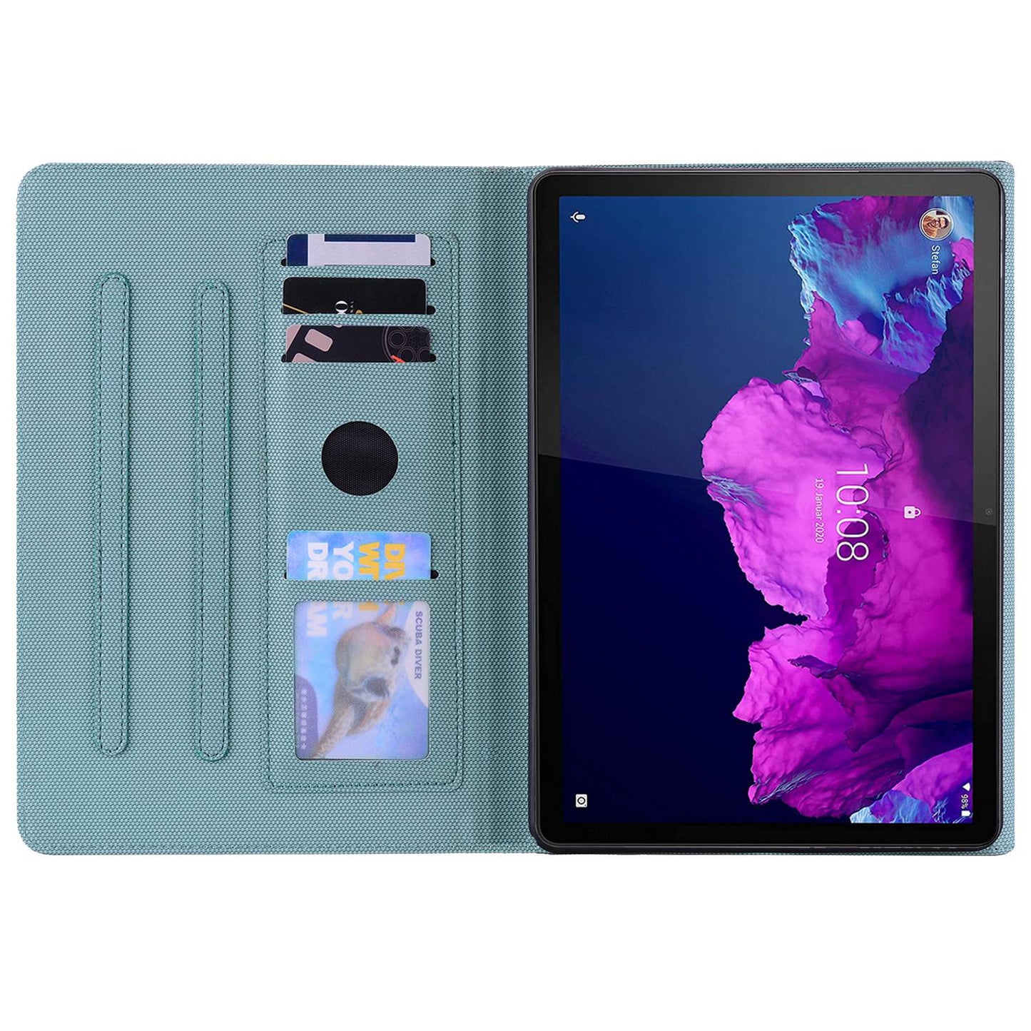 For Lenovo Tab P11 TB-J606F / Tab P11 5G Stand Tablet Case Business Style Splicing Anti-drop Protective Cover with Card Holder and Pen Holder Loop