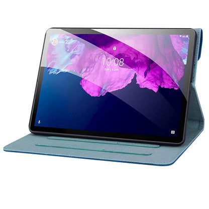 For Lenovo Tab P11 TB-J606F / Tab P11 5G Stand Tablet Case Business Style Splicing Anti-drop Protective Cover with Card Holder and Pen Holder Loop