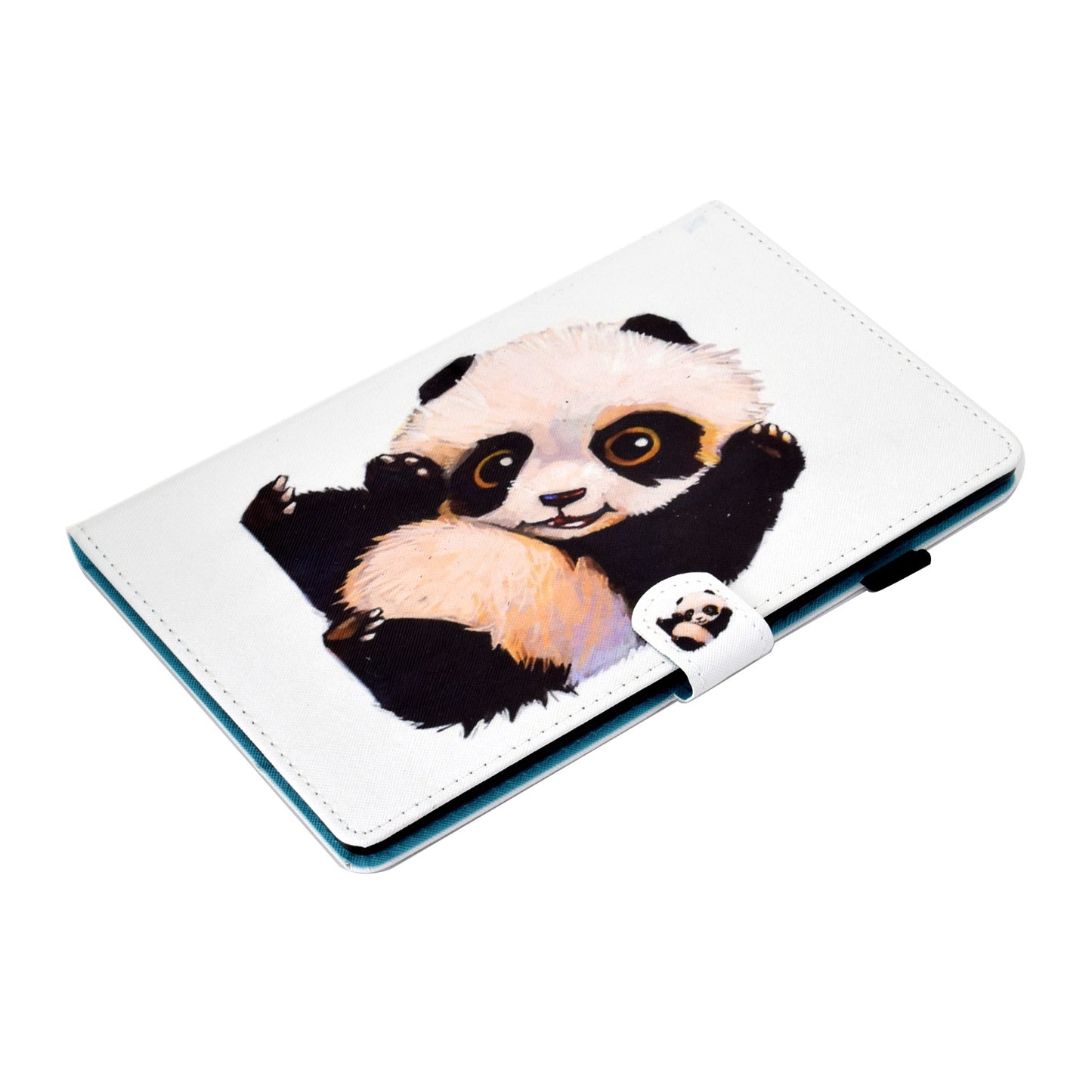 For Lenovo Tab M10 HD Gen 2 TB-X306 Stitching Leather Pattern Printing Tablet Case Card Slots Magnetic Folio Flip Stand Shell Cover with Pencil Holder
