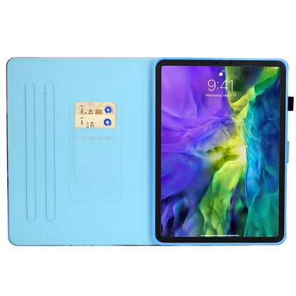 For iPad Pro 11-inch (2018) / (2020) / Air (2020) / (2022) Pattern Printing Tablet Case Stitching PU Leather Card Slots Stand Cover with Pencil Holder
