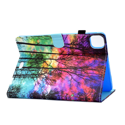 For iPad Pro 11-inch (2018) / (2020) / Air (2020) / (2022) Pattern Printing Tablet Case Stitching PU Leather Card Slots Stand Cover with Pencil Holder