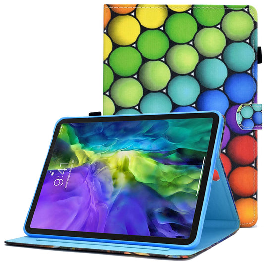 For iPad Pro 11-inch (2018) / (2020) / Air (2020) / (2022) Pattern Printing Tablet Case Stitching PU Leather Card Slots Stand Cover with Pencil Holder