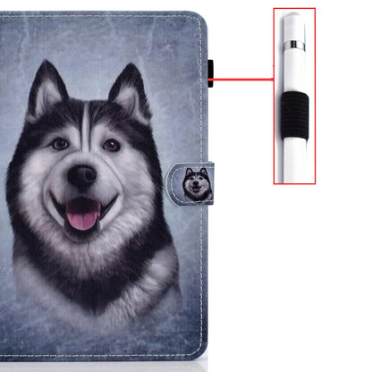 For iPad Pro 11-inch (2018) / (2020) / Air (2020) / (2022) Pattern Printing Tablet Case Stitching PU Leather Card Slots Stand Cover with Pencil Holder