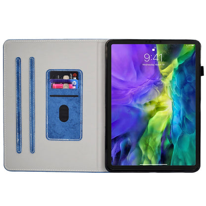 For iPad Pro 11-inch (2018) / (2020) / Air (2020) / (2022) Cloth Texture Tablet Case Solid Color PU Leather Anti-scratch Stand Flip Magnetic Cover with Card Holder