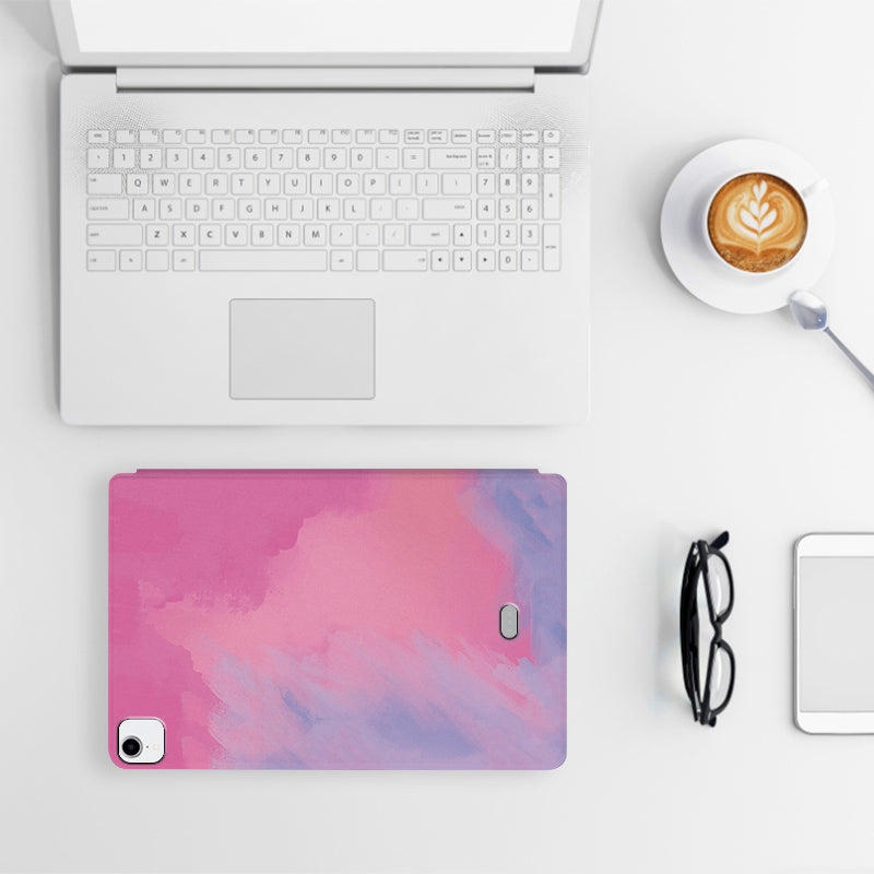 For iPad Pro  11 inch (2018) / (2020) / (2021) Watercolor Pattern Protective Cover Anti-fall Scratch-Resistnt PU Leather Tablet Case with Stand and Auto Wake  /  Sleep