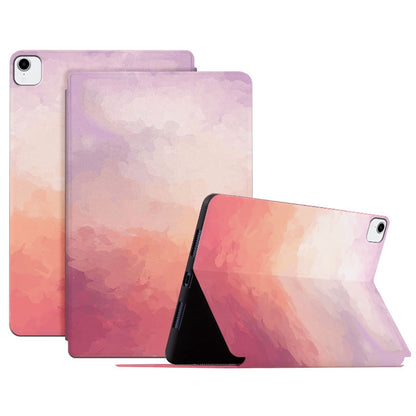 For iPad Pro  11 inch (2018) / (2020) / (2021) Watercolor Pattern Protective Cover Anti-fall Scratch-Resistnt PU Leather Tablet Case with Stand and Auto Wake  /  Sleep