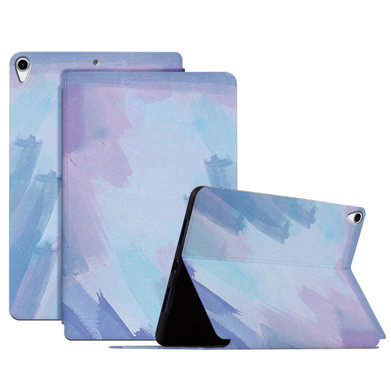 For iPad Air 10.5 inch (2019) / iPad Pro 10.5-inch (2017) Watercolor Pattern PU Leather Tablet Case Foldable Stand Auto Wake / Sleep Protective Cover