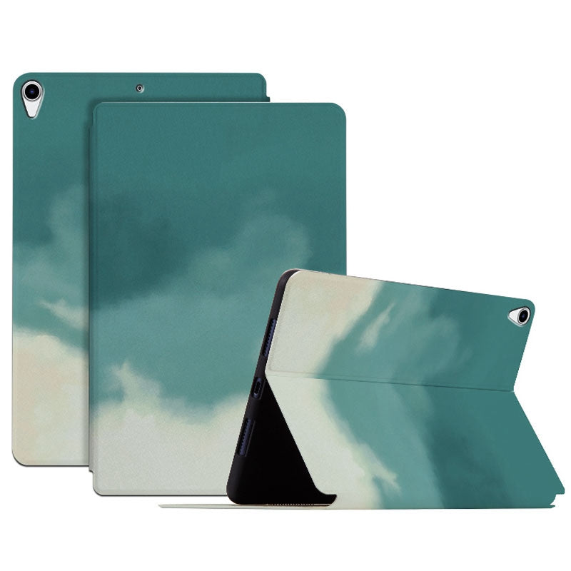 For iPad Air 10.5 inch (2019) / iPad Pro 10.5-inch (2017) Watercolor Pattern PU Leather Tablet Case Foldable Stand Auto Wake / Sleep Protective Cover