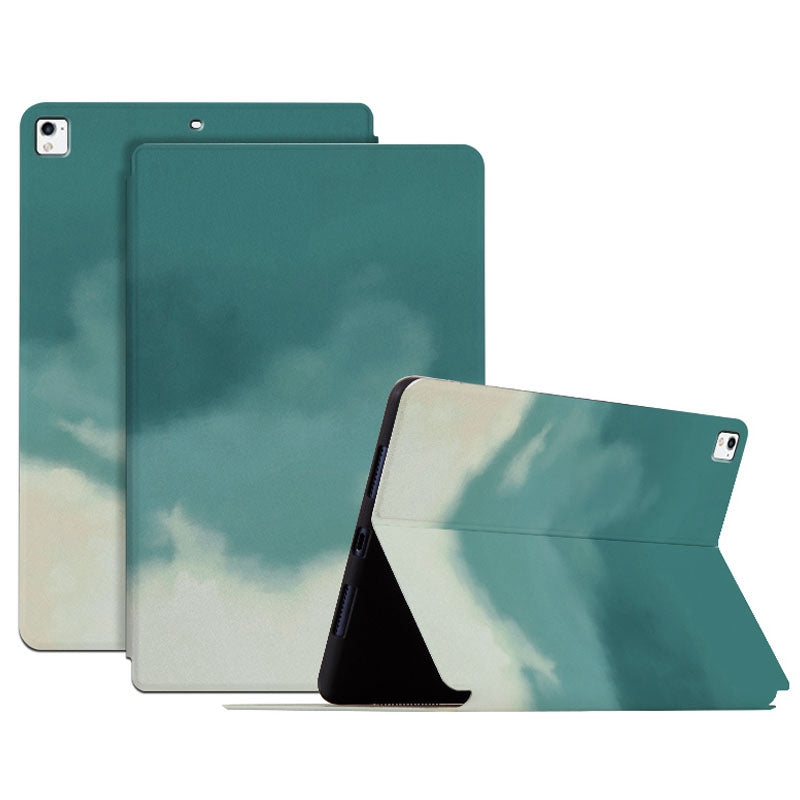 For iPad Air (2013) / Air 2 / iPad Pro 9.7 inch (2016) / iPad 9.7-inch (2017) / (2018) Watercolor Pattern Anti-scratch Tablet Case Auto Wake / Sleep Stand Cover