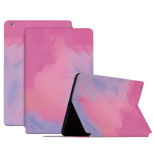 For iPad 2 / 3 / 4 9.7 inch Foldable Stand Tablet Case Watercolor Pattern PU Leather Auto Wake / Sleep Full Protection Cover
