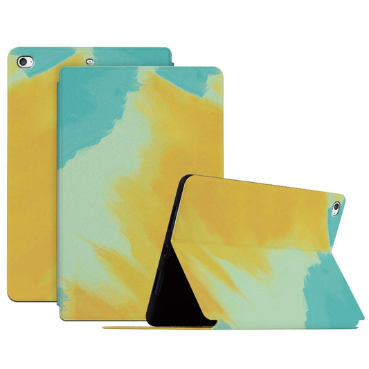 For iPad mini 4 / mini (2019) 7.9 inch Watercolor Patten Printing PU Leather Auto Wake / Sleep Shell Folio Stand Protective Cover