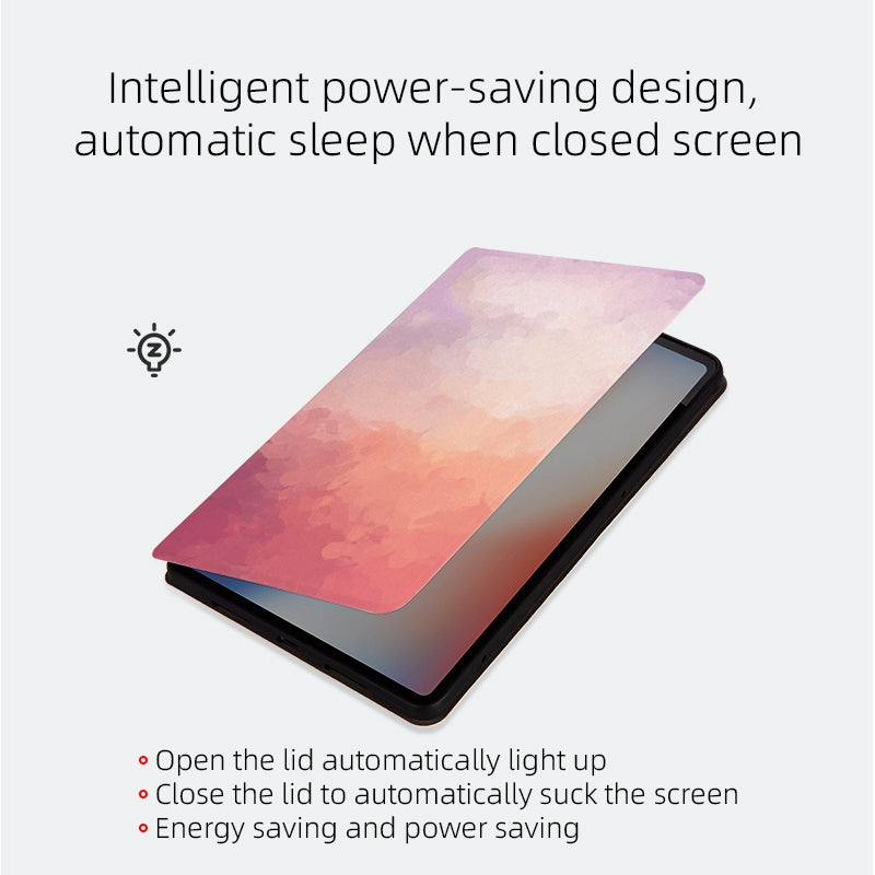 For iPad mini 4 / mini (2019) 7.9 inch Watercolor Patten Printing PU Leather Auto Wake / Sleep Shell Folio Stand Protective Cover