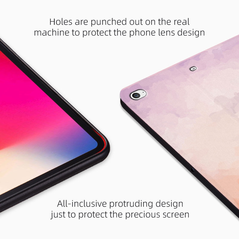 For iPad mini 4 / mini (2019) 7.9 inch Watercolor Patten Printing PU Leather Auto Wake / Sleep Shell Folio Stand Protective Cover