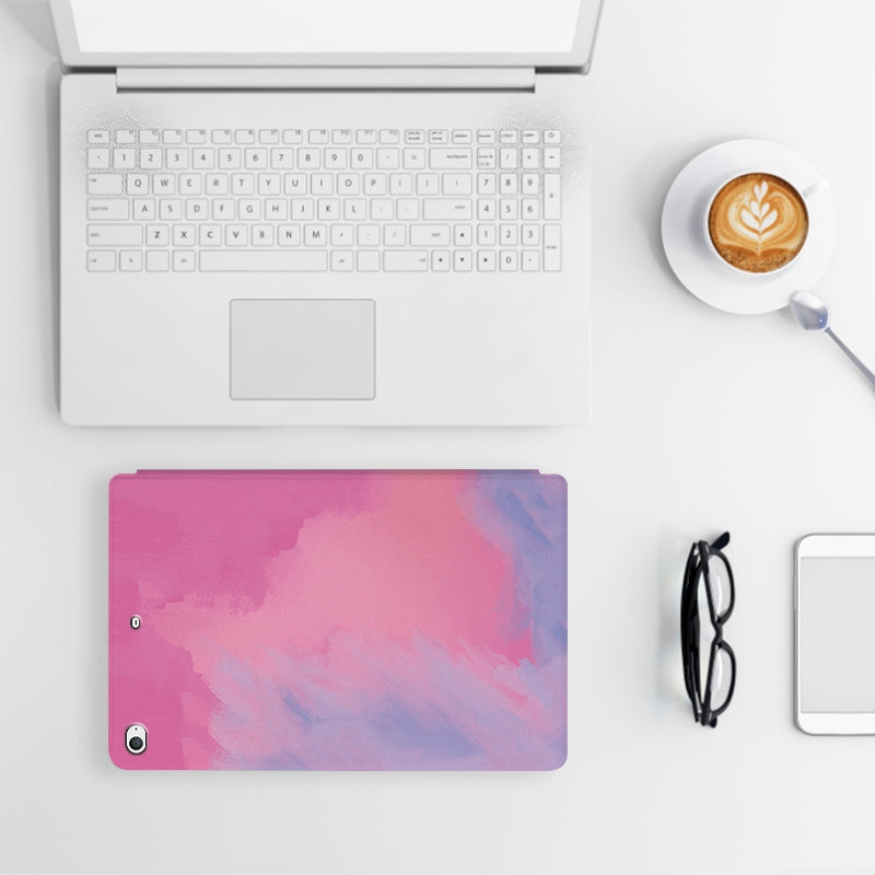 For iPad mini 4 / mini (2019) 7.9 inch Watercolor Patten Printing PU Leather Auto Wake / Sleep Shell Folio Stand Protective Cover