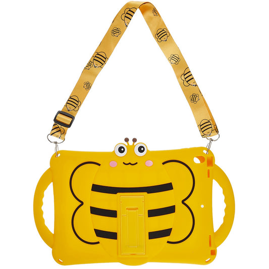 For iPad 10.2 (2021) / (2020) / (2019) / iPad Air 10.5 inch (2019) / iPad Pro 10.5-inch (2017) Bee Style Tablet Case Shockproof Kickstand Cover with Shoulder Strap