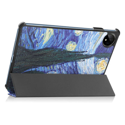 For Huawei MatePad Pro 11 (2022) Tri-fold Stand Pattern Printing Tablet Case PU Leather Anti-scratch Protective Cover