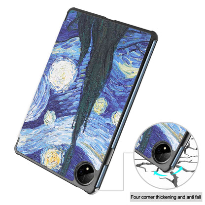 For Huawei MatePad Pro 11 (2022) Tri-fold Stand Pattern Printing Tablet Case PU Leather Anti-scratch Protective Cover