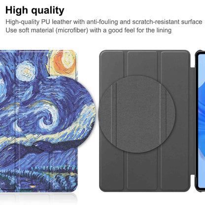 For Huawei MatePad Pro 11 (2022) Tri-fold Stand Pattern Printing Tablet Case PU Leather Anti-scratch Protective Cover