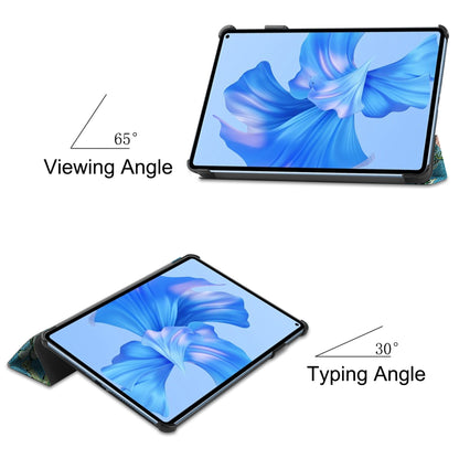 For Huawei MatePad Pro 11 (2022) Tri-fold Stand Pattern Printing Tablet Case PU Leather Anti-scratch Protective Cover