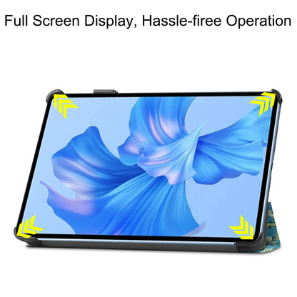 For Huawei MatePad Pro 11 (2022) Tri-fold Stand Pattern Printing Tablet Case PU Leather Anti-scratch Protective Cover