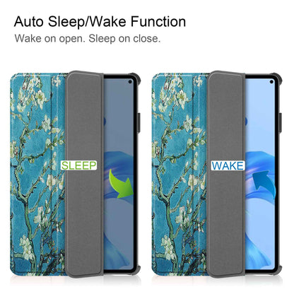 For Huawei MatePad Pro 11 (2022) Tri-fold Stand Pattern Printing Tablet Case PU Leather Anti-scratch Protective Cover
