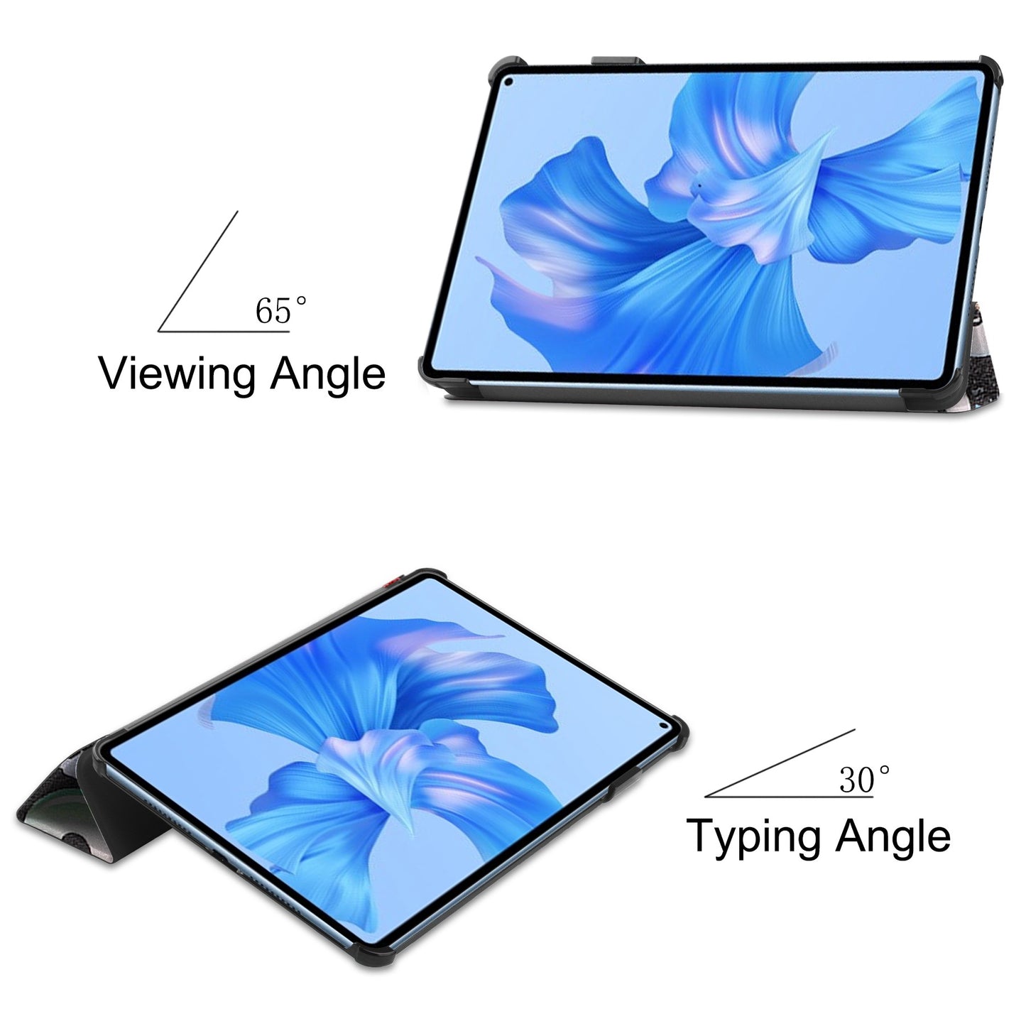 For Huawei MatePad Pro 11 (2022) Tri-fold Stand Pattern Printing Tablet Case PU Leather Anti-scratch Protective Cover