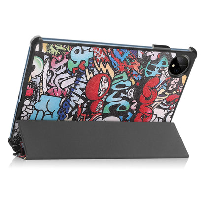 For Huawei MatePad Pro 11 (2022) Tri-fold Stand Pattern Printing Tablet Case PU Leather Anti-scratch Protective Cover