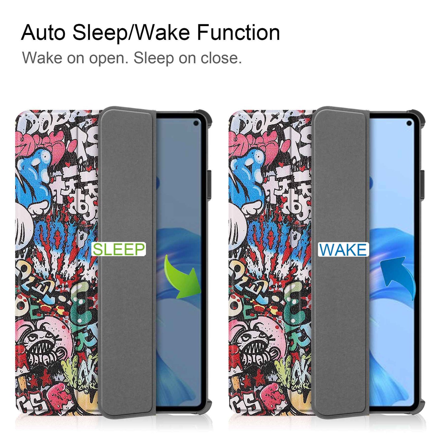 For Huawei MatePad Pro 11 (2022) Tri-fold Stand Pattern Printing Tablet Case PU Leather Anti-scratch Protective Cover