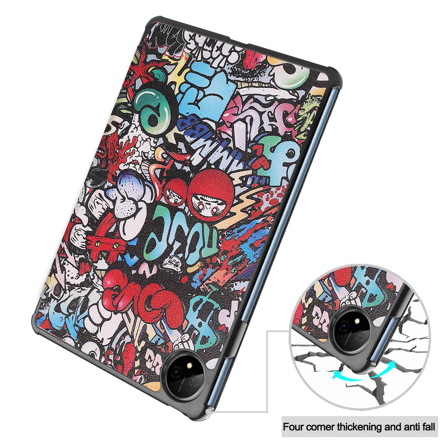 For Huawei MatePad Pro 11 (2022) Tri-fold Stand Pattern Printing Tablet Case PU Leather Anti-scratch Protective Cover