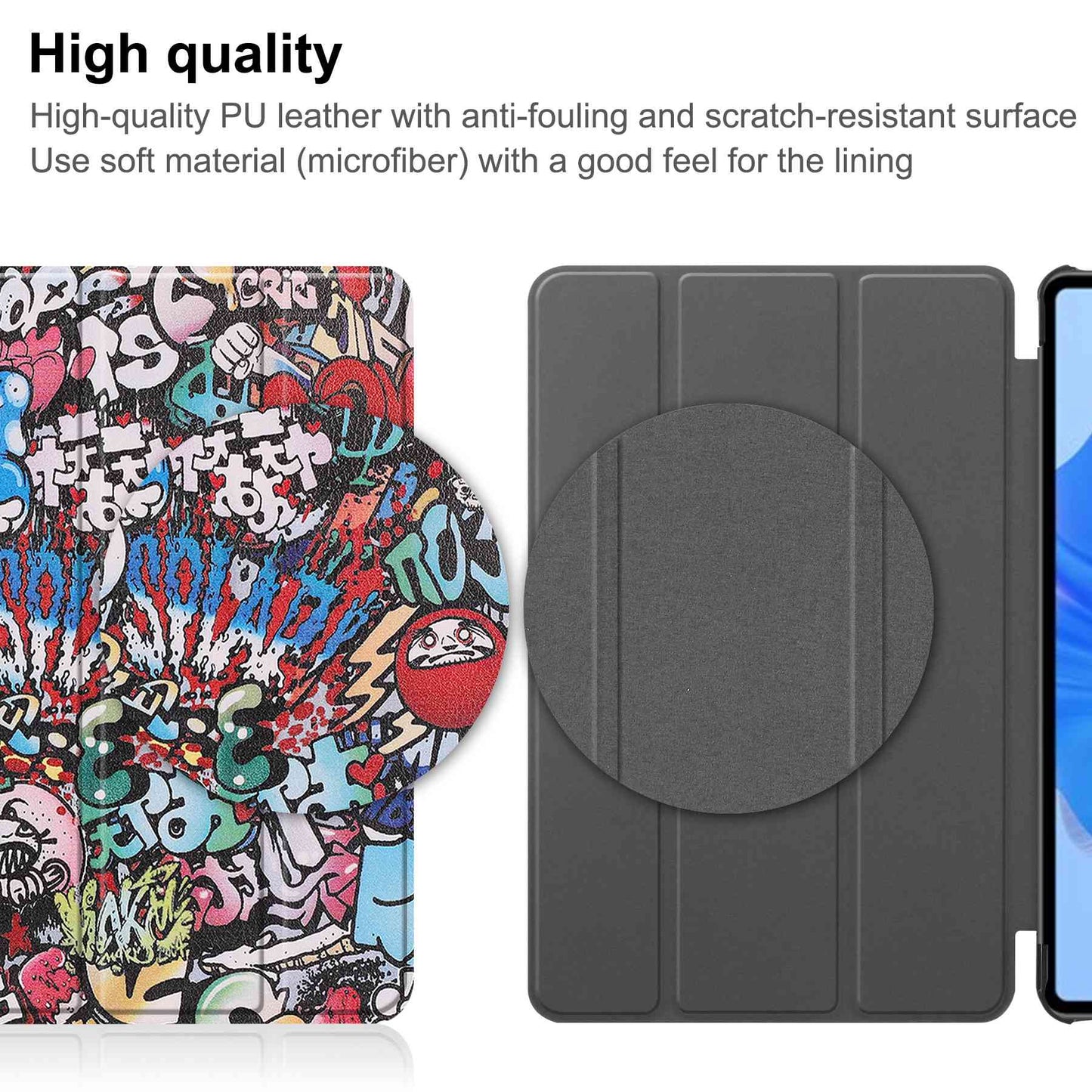 For Huawei MatePad Pro 11 (2022) Tri-fold Stand Pattern Printing Tablet Case PU Leather Anti-scratch Protective Cover
