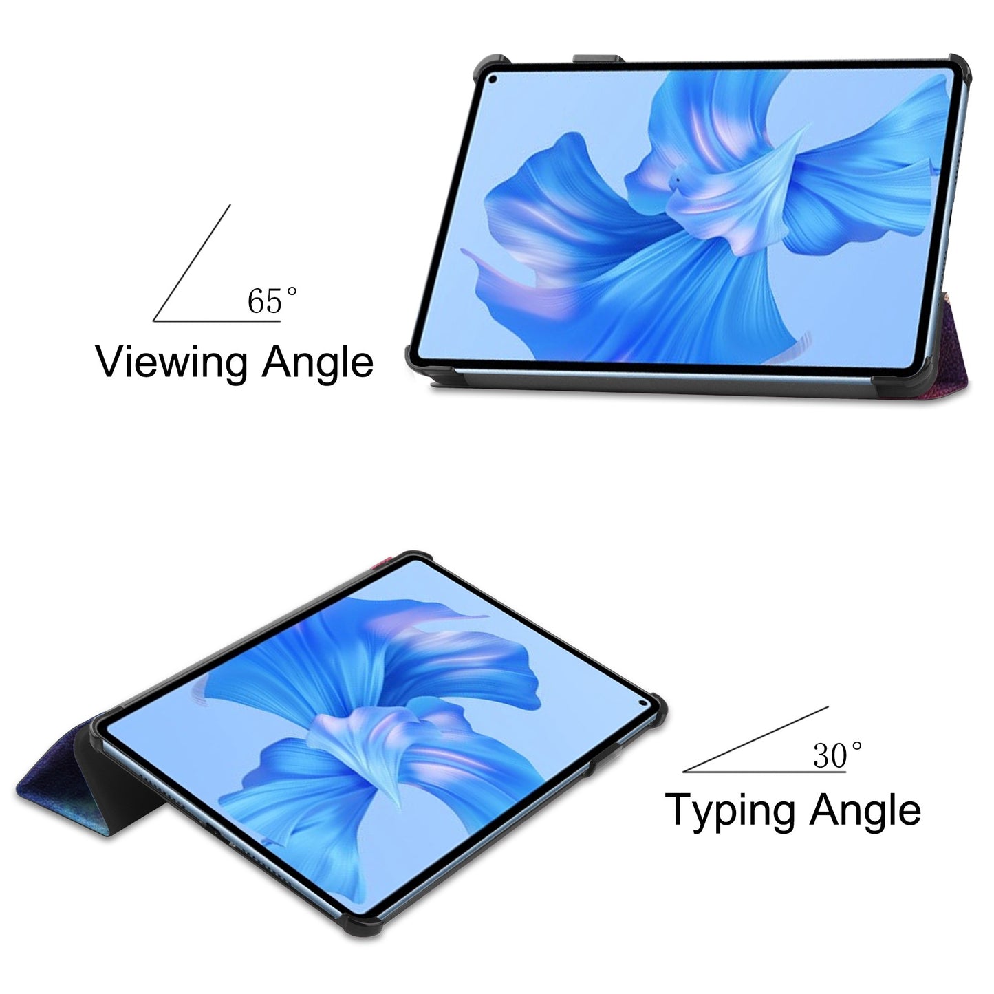 For Huawei MatePad Pro 11 (2022) Tri-fold Stand Pattern Printing Tablet Case PU Leather Anti-scratch Protective Cover