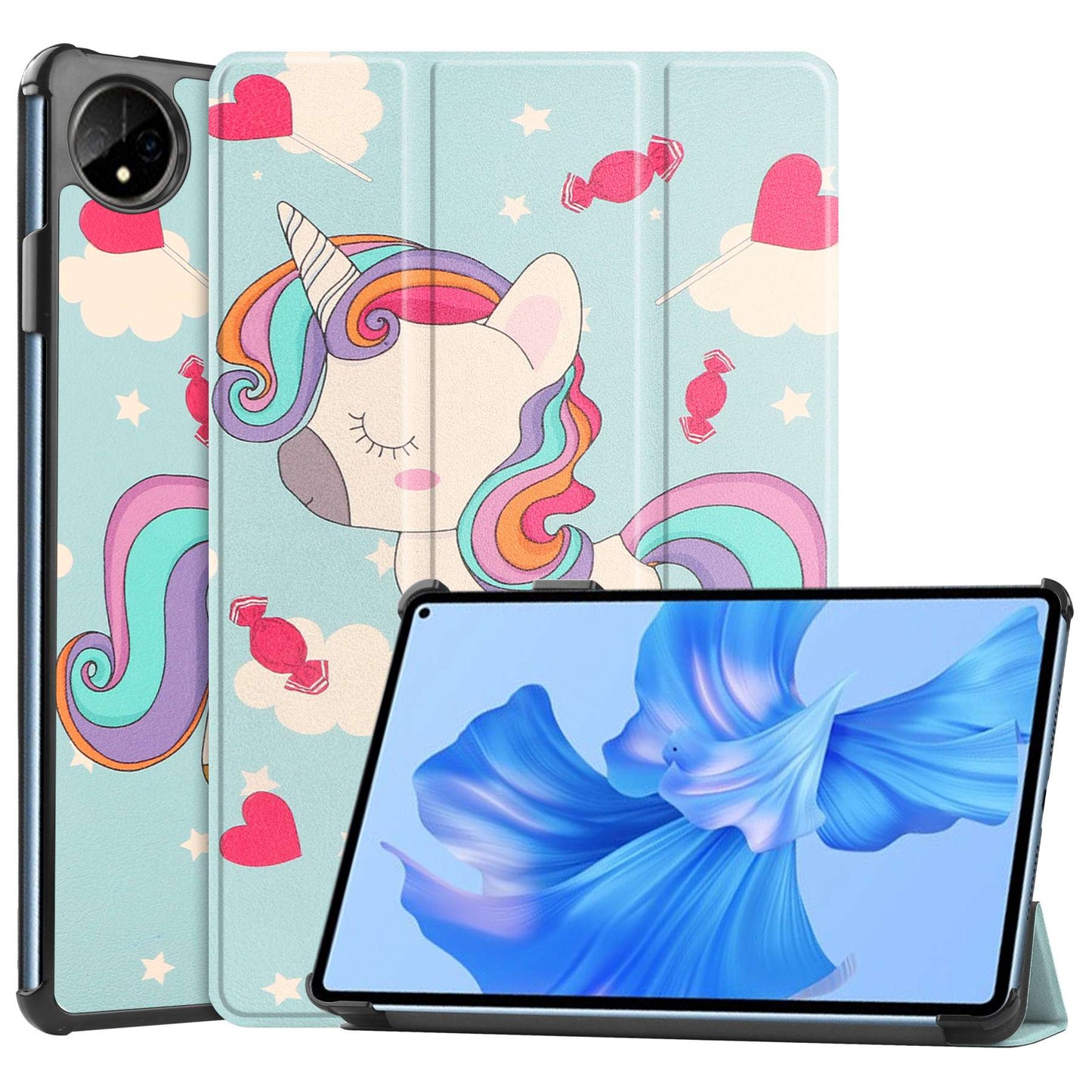 For Huawei MatePad Pro 11 (2022) Tri-fold Stand Pattern Printing Tablet Case PU Leather Anti-scratch Protective Cover