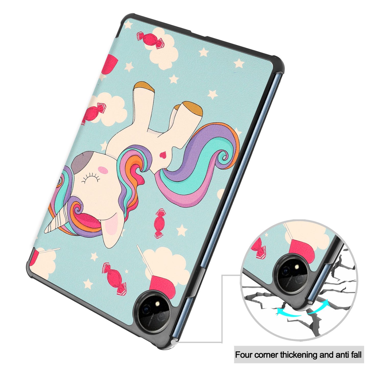 For Huawei MatePad Pro 11 (2022) Tri-fold Stand Pattern Printing Tablet Case PU Leather Anti-scratch Protective Cover