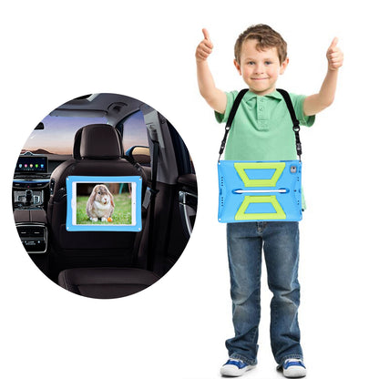 For iPad Air (2013) / Air 2 / iPad 9.7-inch (2017) / (2018) Shockproof EVA + PC Tablet Cover Kickstand Protective Case with Shoulder Strap