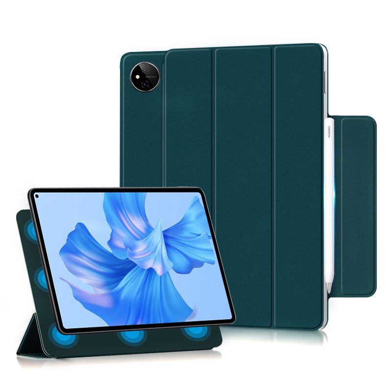 For Huawei MatePad Pro 11 (2022) Magnetic Closing PU Leather Tablet Case Folio Flip Tri-fold Stand Design Cover